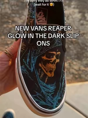 I was NOT expecting that. vans did their big one with this 😮‍💨 @vans #halloween #vanswarpedtour #sliponshoes #darkaesthetic #reaper 