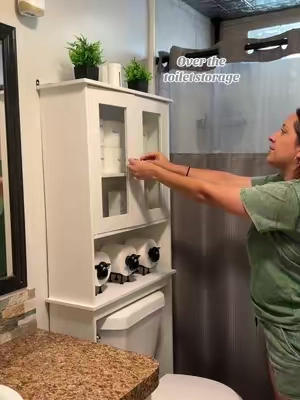 Cabinete para colocar sobre el inodoro/ Over the toilet storage  #storage #homeorganization #TikTokshopbacktoschool 