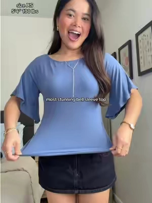 The perfect bell sleeve top doesn’t exi— 💙 #bellsleeve #bellsleevetop #cidertop #cutetop 