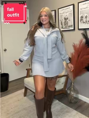 loving this outfit for fall! #falloutfits #outfitinspo #skirtset #boots 