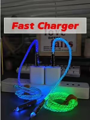 4in1 charger cord with pure USB C to USB C with no attachments used. there is USB A on one side as an option and lighting connector on the other as another adapter option. Made out of higher quality materials than your normal cable. Supports all your charger cable needs basically and you cant lose it easily! #chargercord #rgb #rgblights #tiktokshop #bedifferent