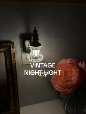 the coziest way to set the tone in any room ✨ it even has a sensor!! i need one in every room ☁️ #nightlight #ambientlight #cozyhome #vintagedecor #light 