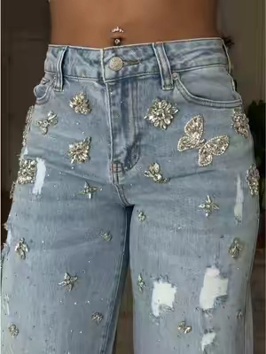these jeans are SO pretty😍🦋🪩