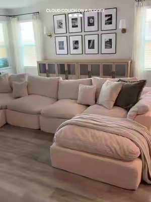 The prettiest couch that you don’t even need a drill for!! 🤎 #couch #livingroom #livingroomdecor #Home #homedecor 