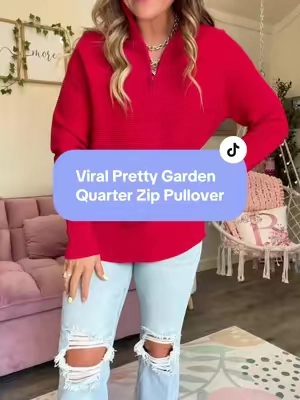 This viral quarter zip from @PrettyGarden is worth the hype! It looks and feels expensive! 