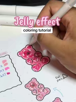 How to color the jelly/gummy effect 🩷 🫧 #coloringtutorial #jellyeffect #coloringpage #colortok #coloringbooks 