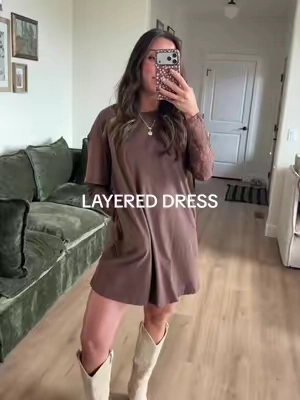 a long sleeve sewn into this shirt dress to give it this layering look is just genius!! I’m wearing a size small, I’m 5’5 & 130 pounds!! 🤎  @Fisoew Clothing Co.  #shirtdress #layereddress #cottondress #falloutfitinspo #fallstyle 