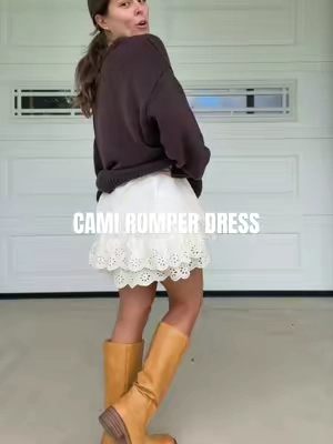 This romper is the perfect layering piece for my fall outfits!! #falloutfitinspo #falloutfits #romper #romperdress #easyfalloutfits @TanmingFashion 