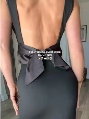 The perfect backless wedding guest dress, without having to break the bank @CiderCloset @CiderEssentials #weddingguest #fallwedding #cider #petitefashion 