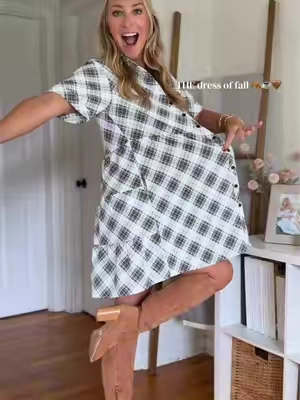 THE cutest dang dress for fall 🫶🏼🫶🏼🍂🍂 @AUSELILY In a size medium 135lb 5’6”  #falldress #fallootd #falloutfits #dress 