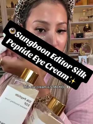 👁️✨ SUNGBOON EDITOR SILK PEPTIDE EGF EYE CREAM ✨👀 9 PEPTIDES + EGF + RETINOL 💕🧬✨ For smoother, firmer & brighter looking under eyes 🎀💗#sungbooneditor #koreanskincare #kbeautyskincare #eyecream #TikTokshopbacktoschool  Posted on 08/31/2026 | Prices & promos were accurate at time of posting but may change. This is my personal testimony. Results may vary. @SUNGBOON EDITOR 