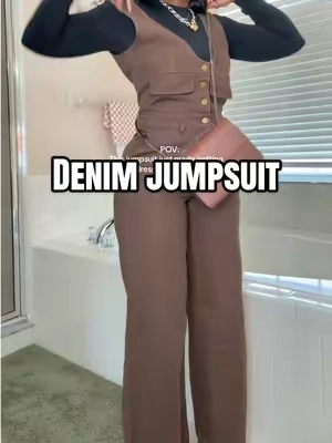 Such a super flattering denim jumpsuit from @Cider  #denimjumpsuit #jumpsuit #overalls #overallsoutfits #falldealsforyou 