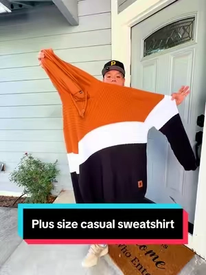 Plus size casual sweater #plussizesweater #plussizesweatshirt #casualsweatshirt #casualsweater #menssweatshirt 