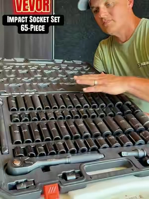 VEVOR 65-Piece 1/2 Drive Impact Socket Set | SAE & Metric Deep Sockets SEO Caption: This VEVOR 65-piece impact socket set gives you SAE and metric sizes in one heavy-duty kit. Includes 1/2” drive deep impact sockets from 10–24mm and SAE sizes up to 1-1/4”, plus extensions and accessories, all packed in a portable storage case. Great for automotive repairs, mechanics, garages, farm equipment, trucks, trailers, and DIY projects. 🔧🔥 On-Screen Hook: 65 PIECES. SAE + METRIC. ONE CASE. 🔥 Search Keywords: VEVOR impact socket set, 65 piece socket set,  drive impact sockets, SAE metric socket set, deep impact sockets, mechanic tool set, automotive tools, garage tools, farm tools, impact wrench sockets Hashtags: #ImpactSockets #SocketSet #MechanicTools #AutomotiveTools #VEVOR 