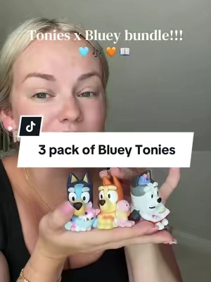 Blue Tonies are here but not for long!!!  Each character plays for about 40 minutes and has the real voices!! @tonies US 🩵 🧡  #tonies #blueytonies #bluey #blueymom #toniesbox 