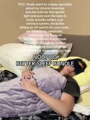 No more waking up feeling like crap from melatonin..the weighted eye mask and weighted blanket that finally helped with my insomnia 😴 #sleeptok #Insomnia #nodpod #TikTokshopbacktoschool #weightedeyemask @Nodpod nodpod weighted blanket and eye mask 