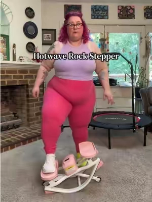 This works the glutes, legs, core AND you can incorporate the arms!! #rockstepper #stairstepper #fullbodyworkout #plussize #sohochic 