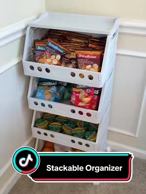 Perfect for the pantry, dorm, or anywhere else that needs organizing 😌 #snackorganization #snackbreak #dormessentials #dormessential #dormorganization 