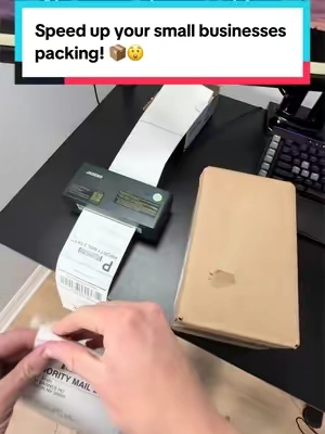 Replying to @BautistaTCG No more slow packing for your small business! #jadensprinter #shippinglabelprinter #thermalprinter #SmallBusiness #smallbusinesstips 