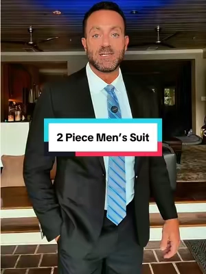 Upgrade your formal look without overcomplicating it. This men’s two piece suit comes with the matching jacket and pants, plus a tie and tie pin to help pull the entire outfit together. A sharp option for weddings, date nights, business events, parties, and other special occasions. #menssuit #2piecesuit #dresstoimpress #mensstyle #mensfashion 