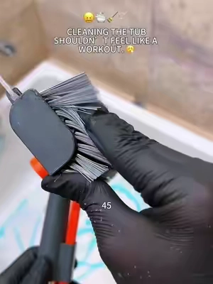 Clean the tub with better reach and less bending. This 3-in-1 long-handle cleaning brush helps you reach the bottom, sides and hard-to-reach spots with less hassle.#CleanTok #tubcleaning #bathroomclean #cleaningtools #tiktokshop 