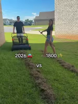 This has made life so much easier and made my yard look better #vevor #vevorlawnsweeper #lawnsweeper #lawncare 