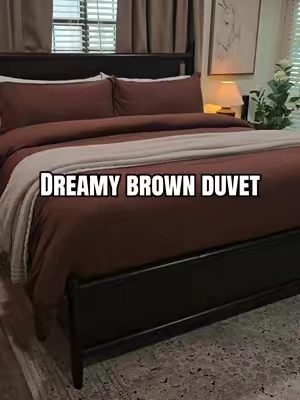 CGK Duvet Cover 🛌 I cannot believe the price. The quality is 10/10. Brown is the perfect fall color that gives such a cozy vibe. #Duvet #bedding #duvetcover @CGK Linens 