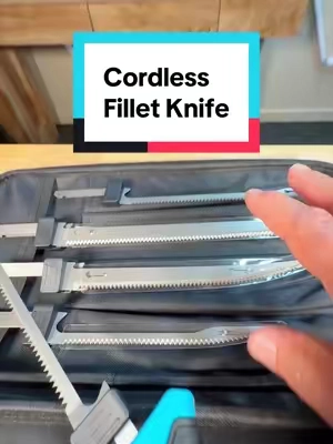 🐟 Make fish cleaning faster and easier with this cordless fillet knife—4 blades, 2 batteries, and ready to work! #CordlessFilletKnife #FishingGear #FishingTools #FishCleaning #FishermanLife