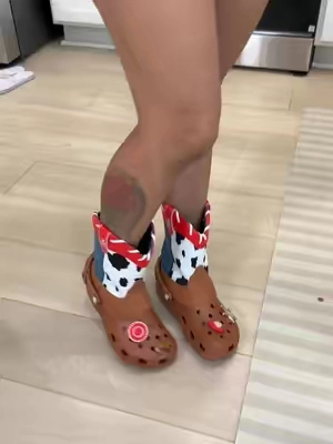 This crocs #toystory Jessie boots have just released! #crocs #clogs #boots #cowboyboots 