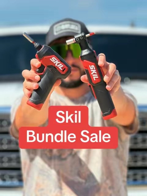 The SKIL PWRCORE GO Power Driver and Dual Drive Ratchet bundle includes two compact rechargeable tools, accessories, and carrying cases. #SKILTools #PowerTools #ToolTok #CordlessTools #DIYTools