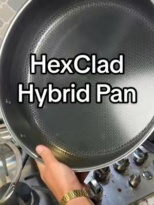 HexClad 10-Quart Hybrid Deep Sauté Pan with Lid. Built for searing, frying, braising, simmering, and big family meals. #HexClad #Cookware #KitchenFinds #SautePan #Cooking
