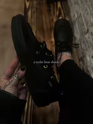Vans will always be my go to! @vans leather 2 eyelets boat shoes ✨🖤🕷️