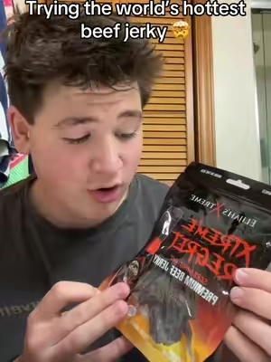 It’s so delicious but you can’t have too much It’s so spicy #elijahsxtreme #worldshottest #beefjerky #spicy #tiktokshop 