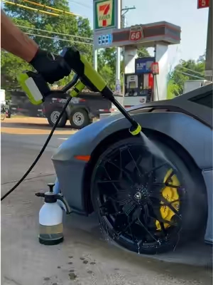 Wait Until The End 😱 Cleaning a Lamborghini Wheel at a Gas Pump ⛽️  - V+ Wheel Barrel Brush — Clean Deeper. Faster. Smarter. We combined the best features of our wheel-cleaning tools into one next-level brush.  - #asmr #asmrsounds #cardetailing #detailing #autodetailing 