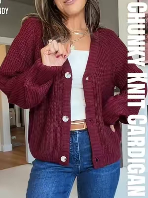 🍂🧸🤎🧋🍁 Fall & Winter perfection. #cardigan #chunkyknit #oversizedcardigan #fallstyle #sohochic