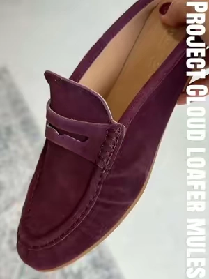 Comfort, style and genuine suede 🤌🏼✨ #mules #loafers #projectcloudshoes #fallshoes #sohochic