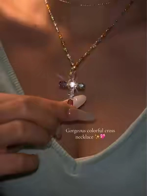 Cutest #necklace #cross #elegant #colorfuloutfit #jewelry 