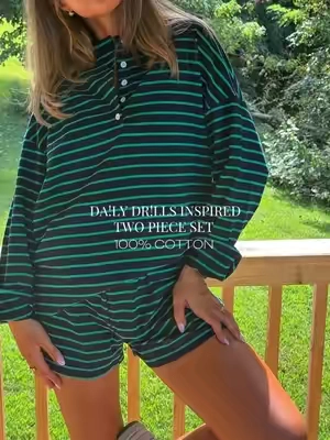 i sized up to a large for a oversized look - i did have to roll the sleeves + shorts but that’s how i prefer it✨ #twopieceset #matchingset #lookforless #affordablefashion #falltransitionoutfit 