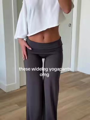 #wideleg #yogapants #foldoverpants #OOTD 