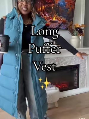 Long puffer vest #longpuffervest #pufferjacket #tiktokshopstockup #tiktokshopcreatorpicks #puffercoat 