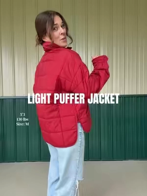 The perfect light puffer jacket!! #pufferjacket #pufferjacketoutfits #lightjacket #falljacket #quiltedjacket @TanmingFashion 