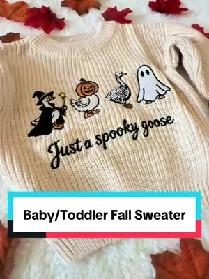 Just in time for spooky szn. #spookygoose #babyfallfashion #fallclothes #falloutfits #babysweater 