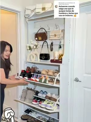 Respuesta a @Rossi Mandujano zapatera con ganchos nuevo diseño versión mejorada 🔥😍✨el precio es una locura 👆aprovecha antes que cambie 10/10 #shoes #cabinet #storage #zapatera #organizedhome 