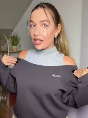 Aelfric Eden off shoulder sweatshirt🩶 #aelfriceden #aelfricedenoutfits #aelfricedenstreetwear #offshouldersweater #sweatshirt 