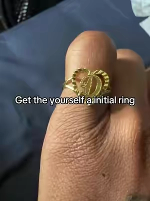 KissYan Gold Initial Letter Rings #fyp #jewelry #ring 