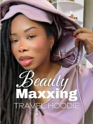 A beauty maxxing girly’s dream travel hoodie! Pack the bonnets up! We can stay looking out best coming off the plane in this cute Comfrt silk lined hoodie with a built in silk eyemask! This made traveling so much cuter 🥹💖🙌🏾!! @Comfrt  #eyemask #traveltiktok #bonnet #hairtok #hoodie 