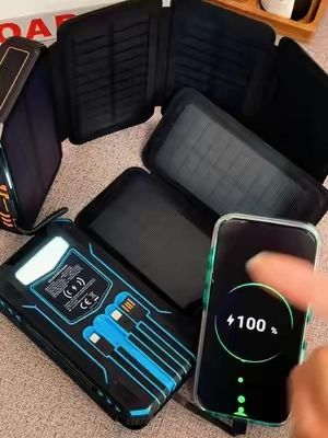 ❤️‍🔥Never run out of battery! 48,000mAh solar power bank with 4 built-in cables, 7 outputs, 15W fast charging and USB-C. Wireless, portable, and it even has a flashlight! Perfect for trips and emergencies. #solarpowerbank #portablecharger#DealsforYouDays #fathersdaygift #tiktokshopstockup 