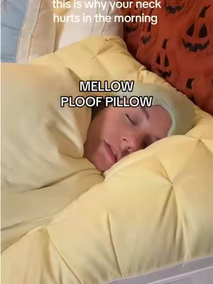 my chiropractor told me to switch to a cervical pillow, but every one Ive tried is super boxy and uncomfortable. This pillow gives you that same support but it’s so soft and it has two sides. One side is firm the other side is soft and cooling. Literally feels like you’re sleeping on a marshmallow cloud. ☁️ mellow sleep ploof pillow #ploofpillow #tiktokshopstockup #mellowsleep #neckpainrelief #neckpain @Mellow Sleep  