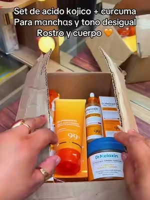 Set de kójico y cúrcuma para cara y cuerpo: sérum facial tipo peeling que retira células muertas, pads con ácido tranexámico de uso como tóner o mini mascarilla, spray exfoliante para cuerpo y pies, y crema de cápsulas con ceramidas que hidrata y favorece una apariencia más pareja.#TikTokCreatorPicks #DealsForYouDays #TikTokshopbacktoschool #tryriskfree # Precios, disponibilidad y promociones sujetos a cambios sin previo aviso.
