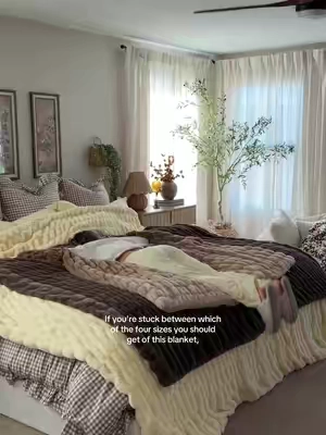 How all 3 sizes look on my king size bed #bedroom #blanket 